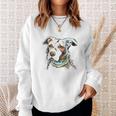 The Mountain Pet Pitbull Cotton Paper Pitbull Sweatshirt Gifts for Her