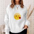 Winky Face Smiley With Heart Kiss Emoji Sweatshirt Gifts for Her