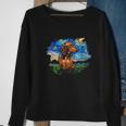 Brown Short Hair Dachshund Starry Night Dog Art By Aja Sweatshirt Gifts for Old Women