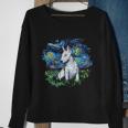 Bull Terrier Starry Night Impressionist Dog Art Sweatshirt Gifts for Old Women