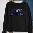 Charlie Hustle Unisex Vintage Grey I Love College Sweatshirt Gifts for Old Women