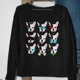 Emoji Boston Terrier Dog Face Sweatshirt Gifts for Old Women