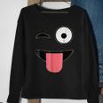 Halloween Costume Emoji Face Wink Eye Tongue Sweatshirt Gifts for Old Women