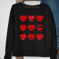 Heart Emojis Valentines Day Funny Emoticons Sweatshirt Gifts for Old Women