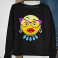 Smiling Emojis Lady Bling Face Glasses Costume Sweatshirt Gifts for Old Women