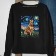 Starry Night Cattle Dog Colorful Sweatshirt Gifts for Old Women