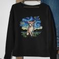 Tan Chihuahua Starry Night Impressionist Dog Art Sweatshirt Gifts for Old Women