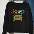 Vintage Jeeps Retro 70S Sunset Paws Print Dog Cat Lover Gift Sweatshirt Gifts for Old Women