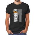 Kidney Warrior Sideways Awareness Ribbon Usa Flag Men T-Shirt