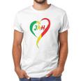 Love Jah Print Rasta Reggae Flag Heart Gift For Rastafarians Men T-Shirt