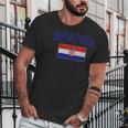 Hrvatska Croatia Flag Croatian Retro Fade Men T-Shirt