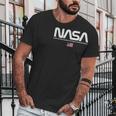 Nasa Worm Logo Insignia Symbol Usa Us Flag Graphic Men T-Shirt