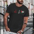 Palestine Flag Proud Palestinian Heartbeat Men T-Shirt