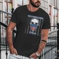 Q Anon Usa Flag Skull The Storm Is Here Men T-Shirt