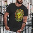 Rastafari Lion Dreadlock Jamaican Flag Reggae Music Rasta Men T-Shirt