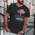 Salvadoran Roots American Grown Tree Flag Usa El Salvador Men T-Shirt