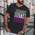 Straight Outta Fucks Pride Asexuality Asexual Flag Lgbt Gift Graphic Design Printed Casual Daily Basic Men T-Shirt