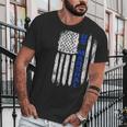 Thin Blue Line Flag American Us Marshal Men T-Shirt