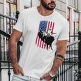 Rodeo Bull Rider Patriotic American Flag Men T-Shirt