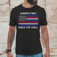 America First Build The Wall Flag Men T-Shirt