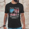 Hanging And Banging Union Ironworkers Us Flag Labor Day Gift Graphic Design Printed Casual Daily Basic Men T-Shirt