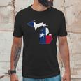 Michigan State Map Texas Flag Men T-Shirt