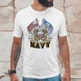 Double Flag Usn Navy Men T-Shirt