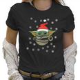 Baby Yoda Snow Merry Christmas The Mandalorian Shirt Women T-Shirt