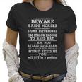 Beware I Ride Horses I Own Pitchforks New Trend Women T-Shirt