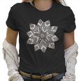 Brown & White Mandala Flower Yoga Sacred Mantra Geometry Women T-Shirt