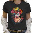 Flowers Sugar Skull Day Of The Dead Dia De Muertos Womens Women T-Shirt