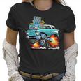 Funny Fifties Style Muscle Car Hot Rod Station Wagon Cartoon Women T-Shirt