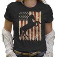 Horse American Flag Usa Patriotic Stallion Gift Women T-Shirt