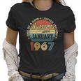 Womens January 1967 Vintage 55 Years Old Retro 55Th Birthday Gift V-Neck Women T-Shirt