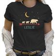 Leslie Name Gift Personalized Mama Bear With 2 Cubs Women T-Shirt