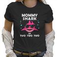 Mommy Shark Of Two Announcement Mothers Day Gift Women T-Shirt