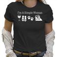 Womens Im A Simple Woman Love Wine Flip Flops Dog Jeeps Gift Women T-Shirt