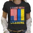 I Stand With Ukraine Support Ukraine Ukrainian American Flag V2 Men Women T-Shirt Graphic Print Casual Unisex Tee Women T-Shirt