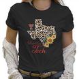 Texas Tech Red Raiders Leopard State Map Sunflower Women T-Shirt