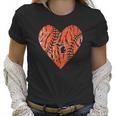 Womens Vintage Detroit Baseball Heart With Tiger Stripes Women T-Shirt