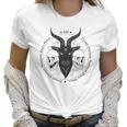 Antichrist Satanic Baphomet Demon Evil Goat Head Satan Skull Women T-Shirt