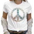 Neutral Boho Yoga Ornate Mandala Peace Sign Hippie Women T-Shirt