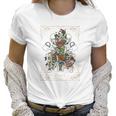 The Plant Lover Tarot Card Skeleton Skull Flowers Plants Women T-Shirt