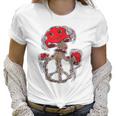 Trippy Magic Mushrooms Peace Sign 70S Women T-Shirt