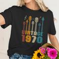 50Th Birthday Gifts Vintage 1970 Guitarist Guitar Lovers Women T-Shirt Gifts for Her