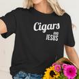 Cigars And Jesus Cool Christian Script Smoker Women T-Shirt Gifts for Her