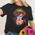 Flowers Sugar Skull Day Of The Dead Dia De Muertos Womens Women T-Shirt Gifts for Her