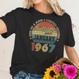 Womens January 1967 Vintage 55 Years Old Retro 55Th Birthday Gift V-Neck Women T-Shirt Gifts for Her