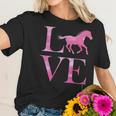 Love Horses Pink Logo Women T-Shirt Gifts for Her