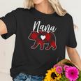 Nana Bear Christmas Buffalo Plaid Red White Women T-Shirt Gifts for Her